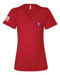 RED FRIDAY BELLA + CANVAS - Women’s Relaxed Jersey V-Neck Tee